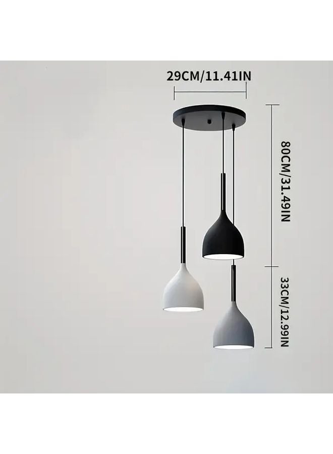 Black Modern Industrial Pendant Light Adjustable Rope Semi Flush Mount Kitchen Island Dining Room - Image 3
